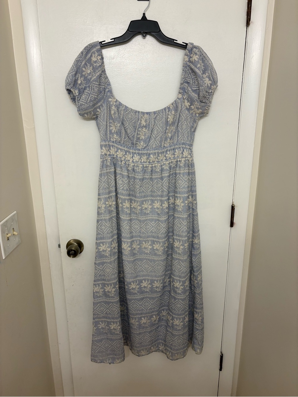 By The River Altar'd State Puff Sleeve Maxi Dress Cottagecore Boho L